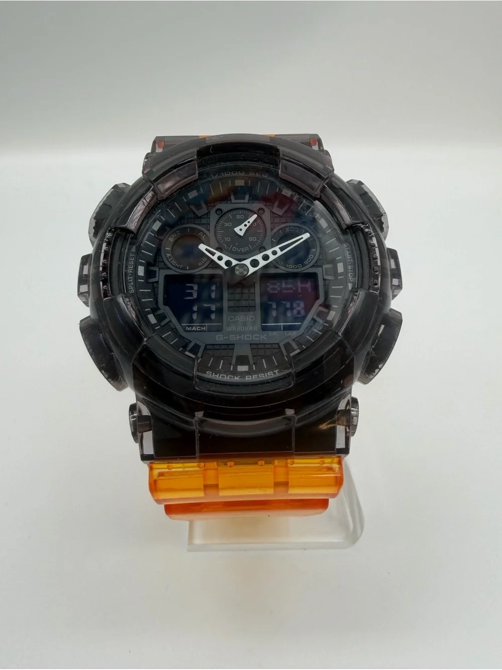 Custom Casio G-Shock GA100 Black & Orange Watch One of a Kind